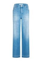 Wide-leg jeans with contrasting hem