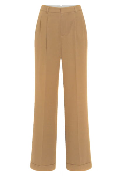 Bundfaltenhose aus elatischem Twill