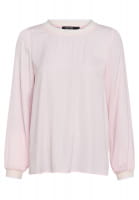 Satin Top mit Strick-Bündchen