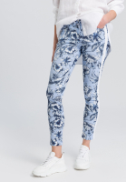 Jeans with floral print on the sides