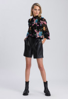 Slip-on blouse with floral pattern print