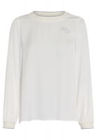Satin Top mit Strick-Bündchen