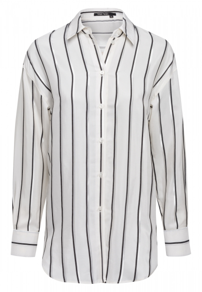 Oversized shirt from stripe jacquard
