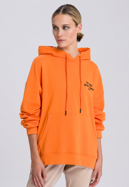 Hoodie with slogan print on the front