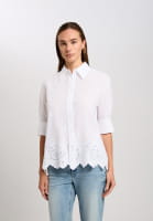 Shirt blouse in embroidered cotton