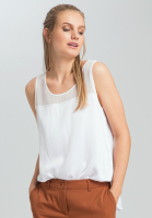 Satin top with transparent carriers