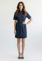 Denim dress with belt