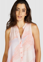 Sleeveless blouse with striped print