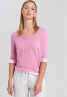 Knitted shirt with contrast trims