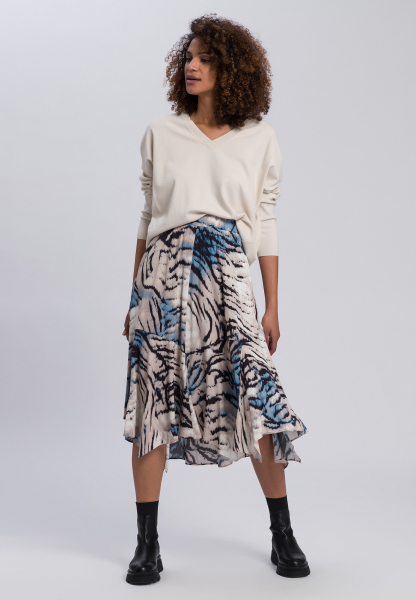 Skirt with abstract animal print