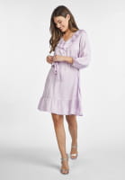 Dress with flounce neckline