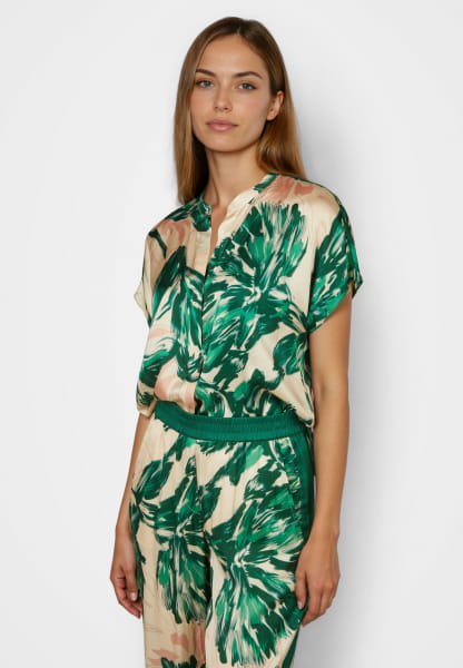 Bluse mit grünem Print