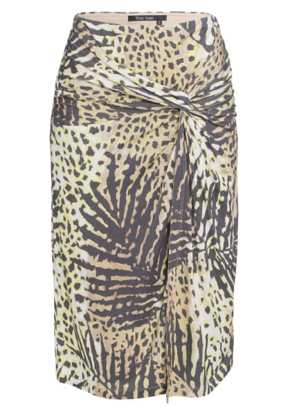 Jersey skirt with tropical print