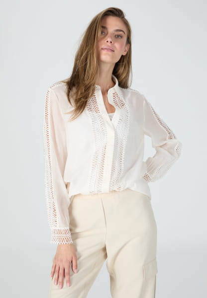 Blouse with lace trims