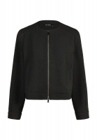 Blouson jacket with satin piping