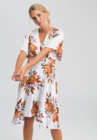 Dress with flower all-overprint