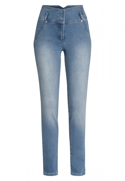 High-waisted jeans in Blue denim stretch