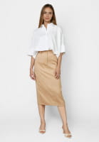 Oversized shirt with logo rhinestone detail