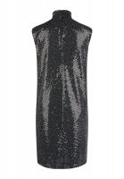 Sequin dress with stand-up collar