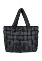 Puffer bag in a braided look, medium