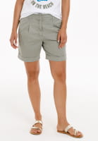 Shorts aus Strukturbaumwolle und Netzband