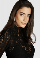 Lace shirt with stand-up collar
