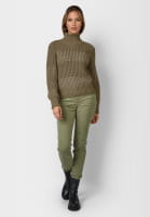 Rippen-Pullover mit Pailletten-Ringeln