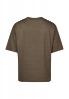 Shirt with lettering made of pearls and sequins