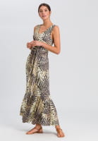 Jersey dress with tropical print